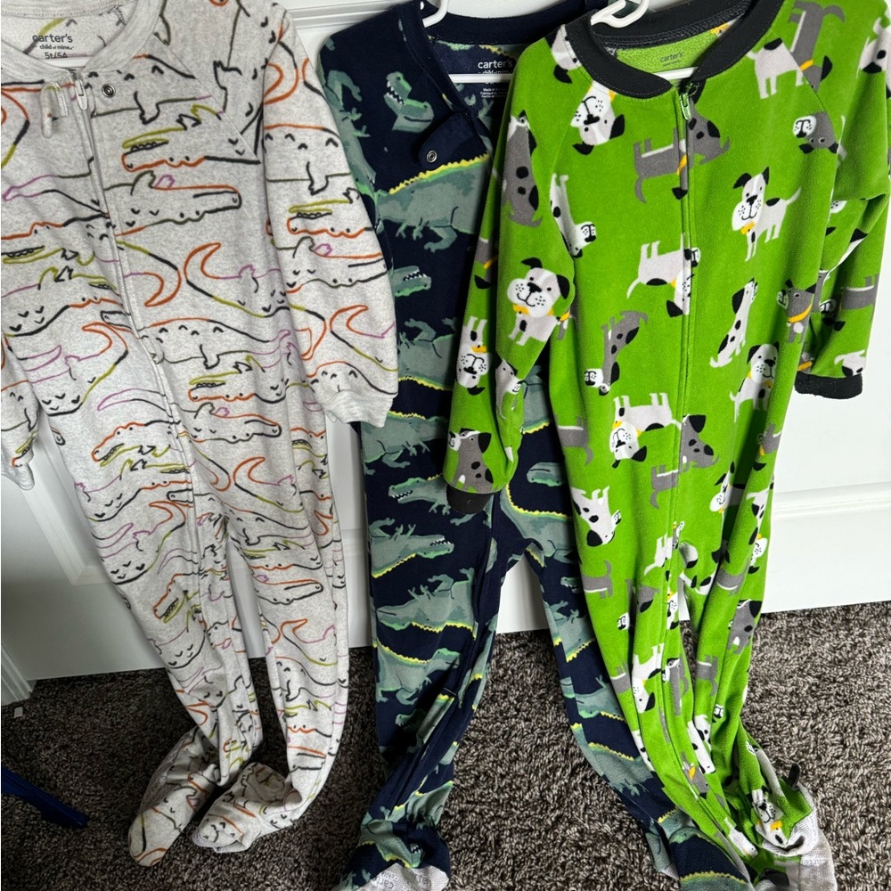 Three Pairs Footed Pajamas